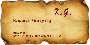 Kaposi Gergely névjegykártya